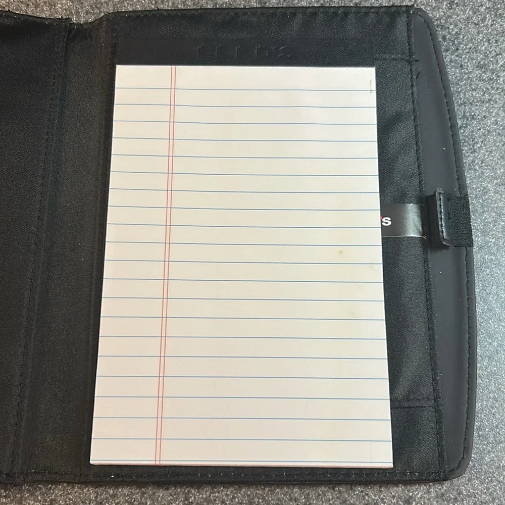 Black Leather Notepad Case